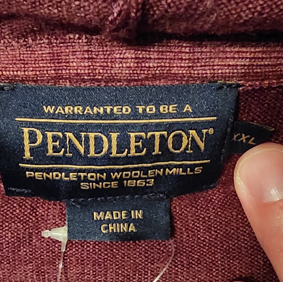 Pendleton Men's Burgundy Zip-Up Sweater NWT, Men's XXL - Picture 3 of 5